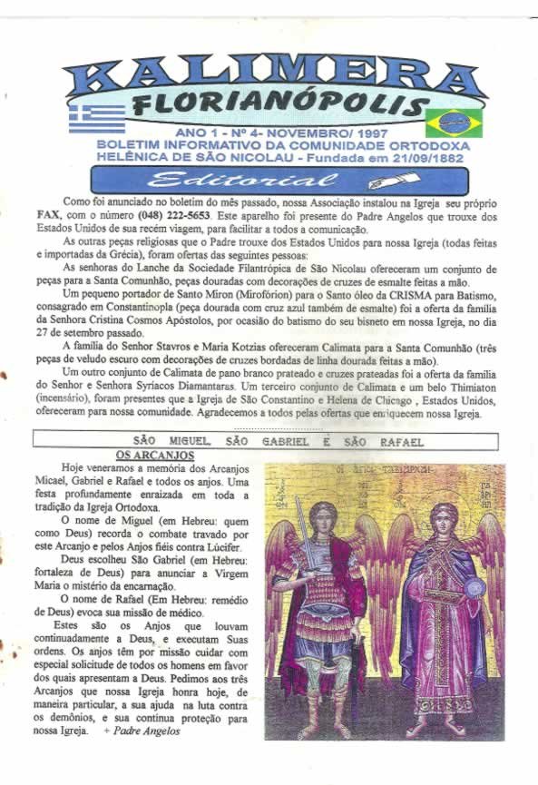 Capa de Kalimera — Novembro de 1997