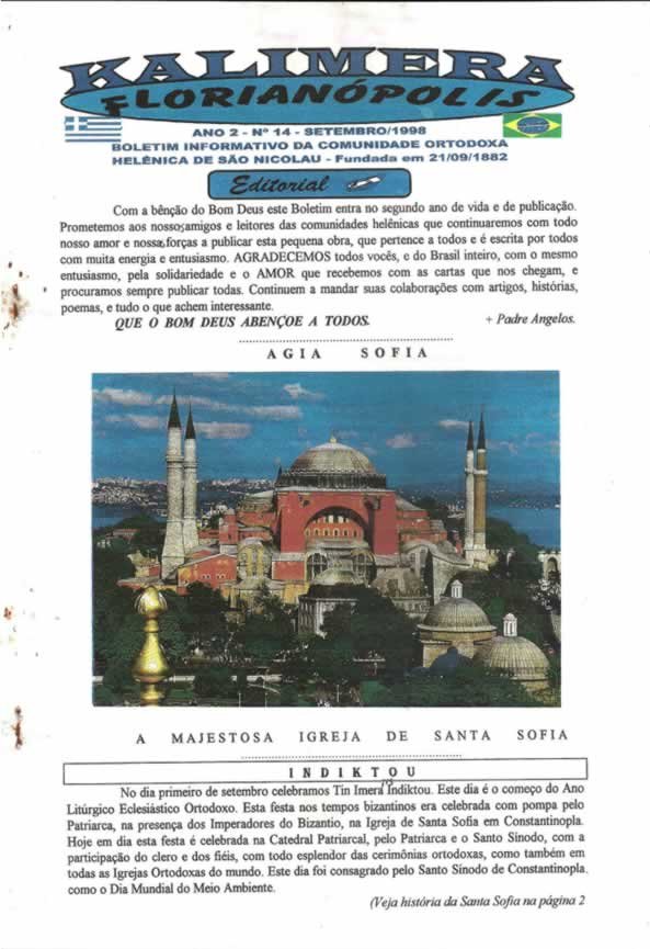 Capa de Kalimera — Setembro de 1998