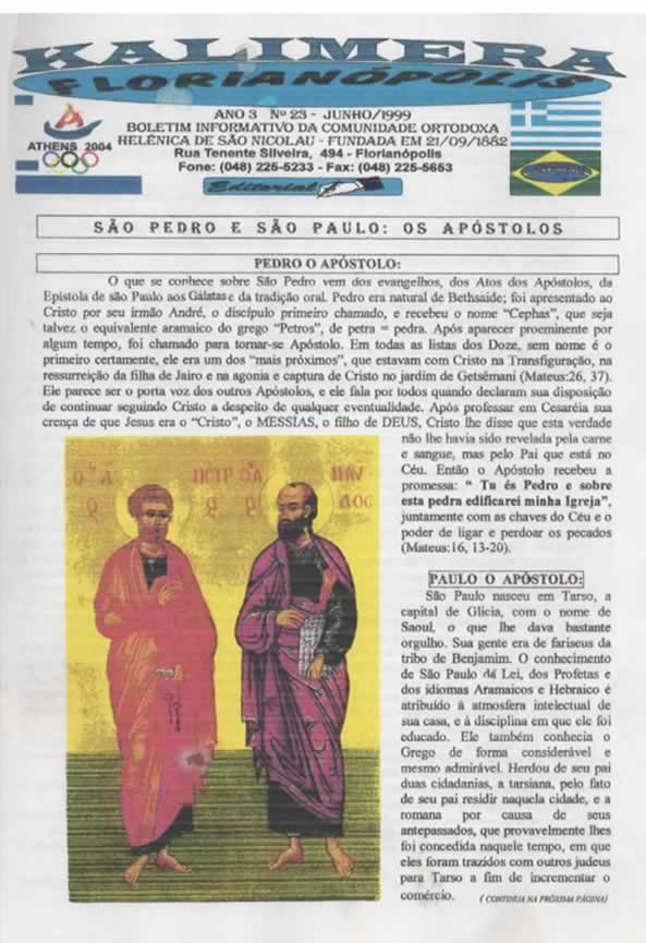 Capa de Kalimera — Junho de 1999
