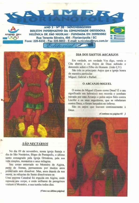 Capa de Kalimera — Novembro de 1999