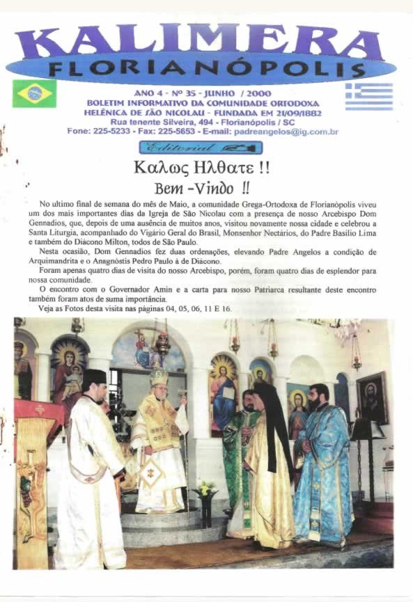 Capa de Kalimera — Junho de 2000