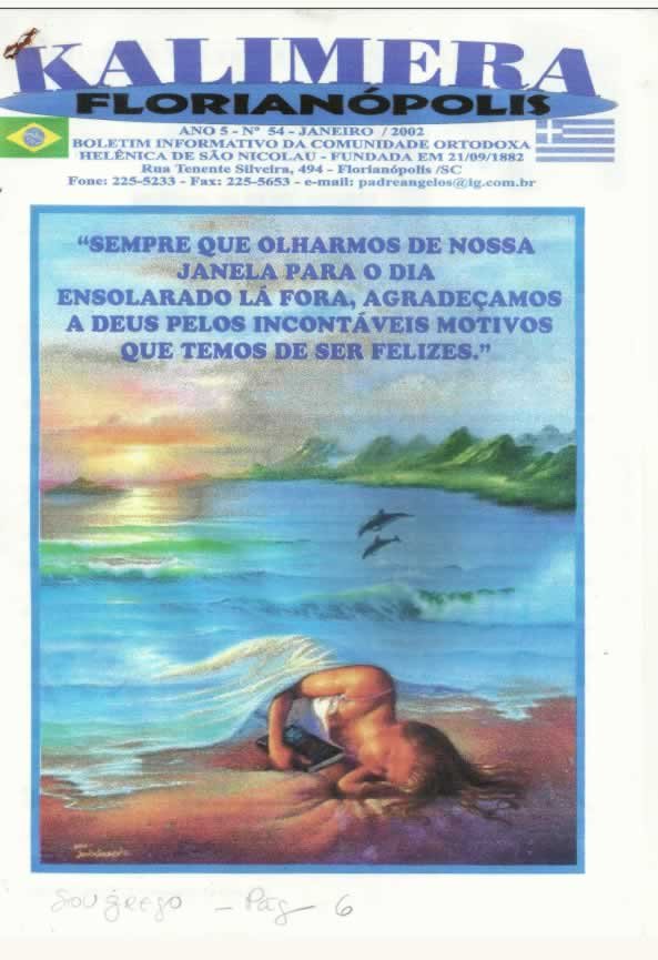 Capa de Kalimera — Janeiro de 2002