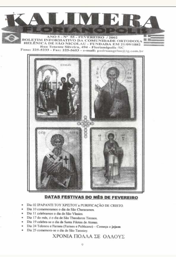 Capa de Kalimera — Fevereiro de 2002