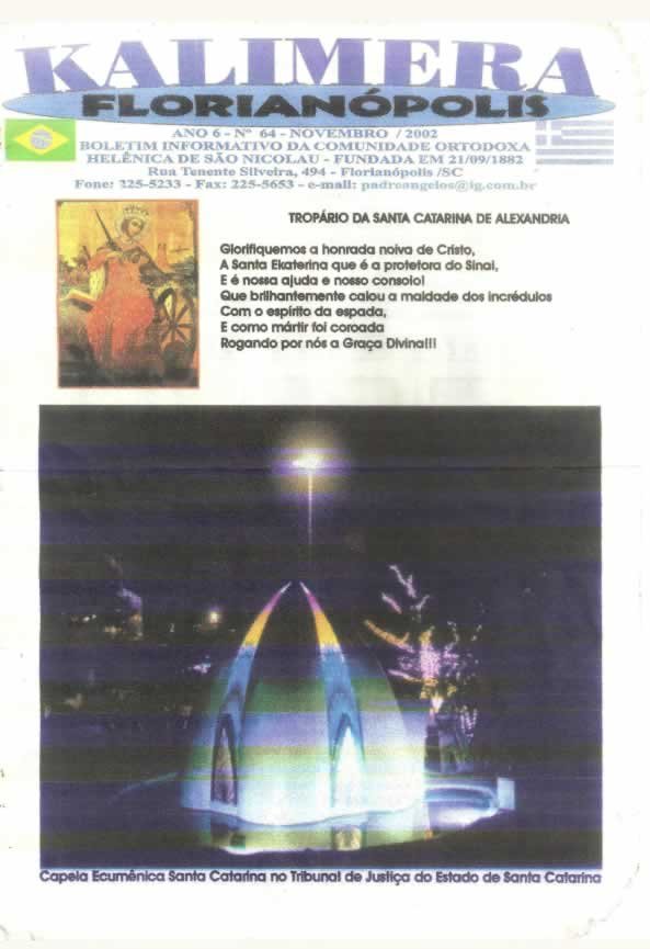 Capa de Kalimera — Novembro de 2002