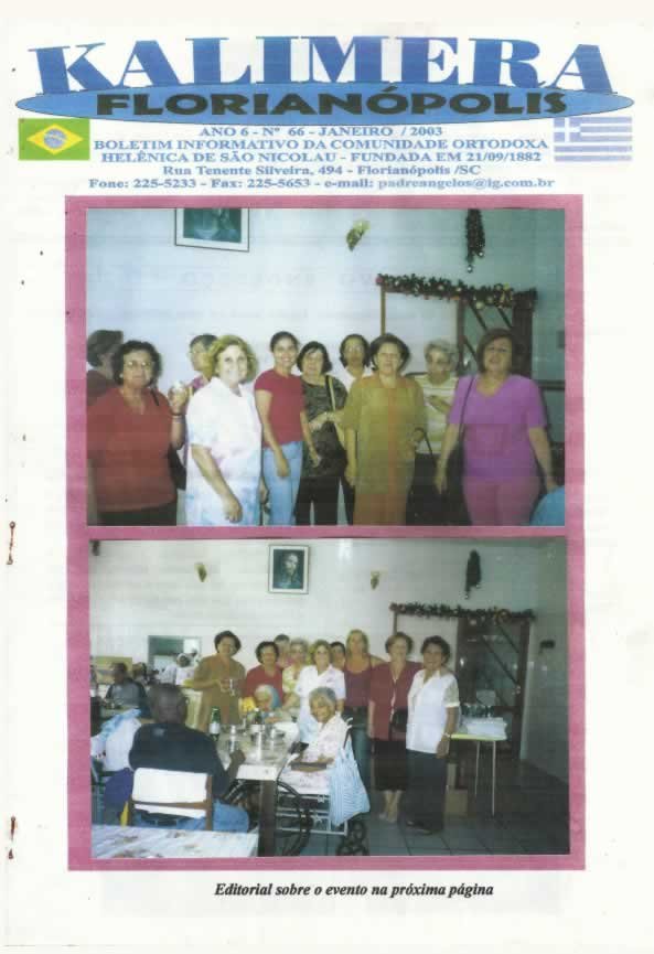 Capa de Kalimera — Janeiro de 2003