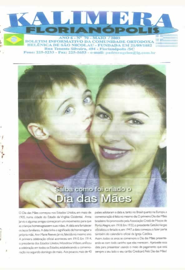 Capa de Kalimera — Maio de 2003